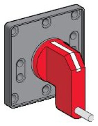 Głowica oper. 45x45mm, czerwony rączka blokowana kłódkami KDG3Y