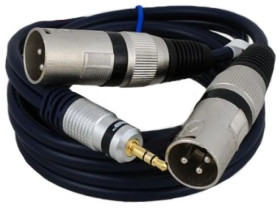 VITALCO Kabel mikrofonowy 2x XLR (wtyk) / Jack 3,5mm Stereo (wtyk) 1,5m