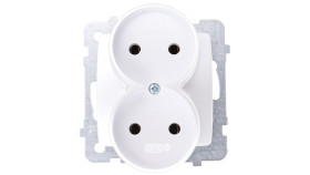 Karo Gniazdo Podwójne B/U Srebrny Perłowy Gp-2Sr/M/43