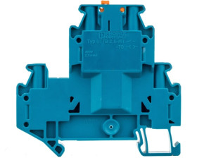 Złączka przelotowa 4-przewodowa z odłącznikiem nożowym 2,5mm2 niebieska UTTB 2,5-MT-P/P BU 3044641 /50szt./