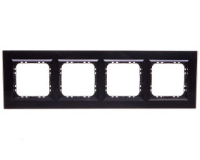 SONATA Ramka poczwórna czarne szkło / czarny R-4RGC/32/25