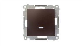 Simon 54 Łącznik Pojedynczy Z Sygnalizacją Załączenia, Szybkozłącza, Brąz Mat...