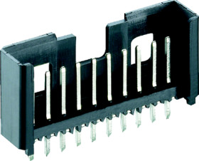 Pin header, 10 pole, pitch 2.5 mm, straight, black, 2,5 MSF/O 10