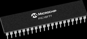PIC Microcontroller, 8 bit, 20 MHz, DIP-40, PIC16F77-I/P