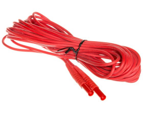 Przewód pomiarowy 10m czerwony /wtyki bananowe/ WAPRZ010REBB