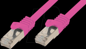 0.25 m Patch cable,Cat.7 raw cable,mag. / pink