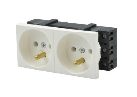 Gniazdo M45 2x 2P+Z bez blokady biały JL-01-G23-1