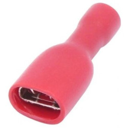 Konektor izolowany żeński czerwony 4,8x0,5mm
