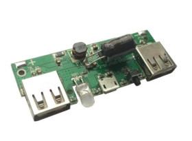 MODUŁ POWER BANK 2xUSB 5V 2A+LATARKA.