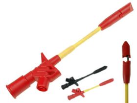 Chwytak pomiarowy; 20.168.1; igiełkowy; 6,6mm; czerwony; 159mm; wtykany (gniazdo bananowe 4mm); 10A; 1000V; stal nierdzewna; PA;