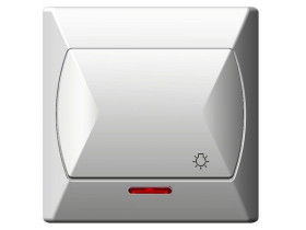 AKCENT Wyłącznik światło zwierny przycisk biały ŁP-5AS/00 OSPEL