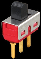 T80-STS-13-A12C1R-EH Slide switch, 1 x SPDT, upright, print, pitch 4.7