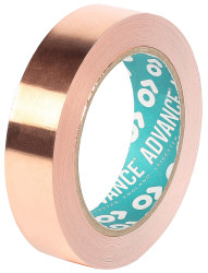 Taśma metalizowana szerokość 25mm Taśma miedziana grubość folii 0.035mm Advance Tapes wytrzymałość termiczna +155°C