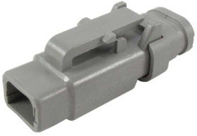 Socket, 2 pole, straight, 1 row, gray, DTM06-2S-E007