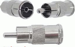 Adapter, przejściówka wtyk RCA / gniazdo TV antenowe
