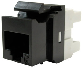 Moduł Keystone 1xRJ45 WE8W, UTP, 568A/B, PowerCat 6, Czarny KSJ-00033-04