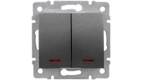 Logi Łącznik Zwierny Podwójny Led Śrubowy 10Ax 250V Grafit 021023141 25248