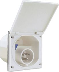 Wtyczka CEE-Cara zasilająca, 811.100-CO, 16 A, IP44, 105 x105 x 80 mm, biała