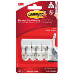 3M 17067 White Wire Hooks (Pack 3)