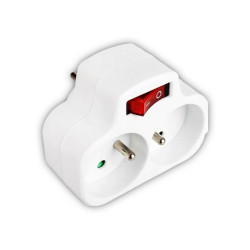 Rozgałęźnik elektryczny 230V na 2 gniazda z wyłącznikiem LX9506