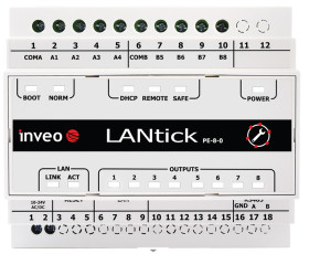 Lantick PE-8-0 — Moduł 8 Wyjść Przekaźnikowych Sterowanych przez LAN