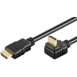 Kabel HDMI/HDMI V1.4 M/M Ethernet Kątowy Czarny 2M ICOC HDMI-LE-020