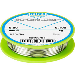 Felder 5552940510 ISO-Core Solder Reel Lead-Free Sn100Ni&#x2B; 0.5mm 0.1kg