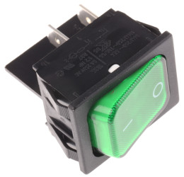 Przełącznik kołyskowy Wł.-wył. podświetlany 10 A DPST Zielony IP40 Marquardt