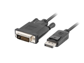 Kabel adapter DisplayPort 1.2 / DVI-D 1m czarny DUAL LINK LANBERG