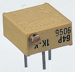 Potencjometr dostrojczy 10kΩ THT 0.5W 19 (elektryczny), 22 (mechaniczny) -zwoje Regulacja boczna 2,2 mm