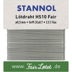 Stannol 599114 HS10Fair Solder Lead-Free Sn99.3Cu0.7 10g 0.5mm ROM1