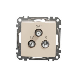 Gniazdo R/TV/SAT przelotowe (7dB), beżowy, Sedna Design i Elements SDD112484