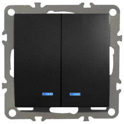 QUADRA Łącznik świecznikowy podświetlany czarny matowy