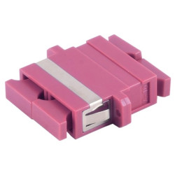 FO connector, SC socket to SC socket, OM4, multimode, ceramic, purple, BS07-60063