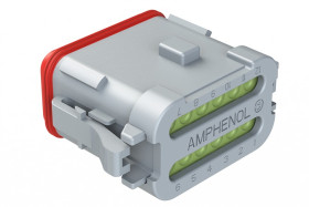 Złącze samochodowe 12-pinowe Amphenol Industrial 2-rzędowe PL 13A AT06 Montaż na kablu Połączenie zagniatane Złącze