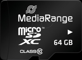 MR955 MicroSDXC-Card 64GB - MediaRange Class 10 - with Adapter