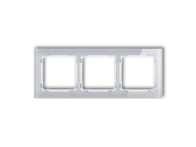DECO Ramka 3 potrójna uniwersalna - efekt szkła (ramka: szara: spód: biały) szary 15-0-DRS-3 KARLIK