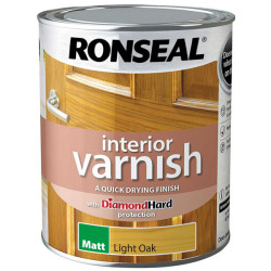 Ronseal 39429 Interior Varnish Quick Dry Matt Light Oak 750ml
