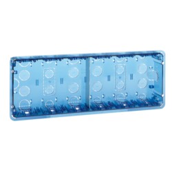 Puszka podtynkowa SIMON 500, 6×S500, 12×K45, niebieski transparentny