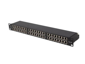 PATCH PANEL 48 PORT 1U 19 KAT.6A FTP EKRANOWANY CZARNY LANBERG PPSA-1048-B