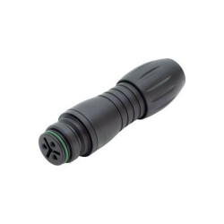 Binder 99-9106-00-03 Female Cable Mount 3 Pin Black Code with Solder Terminal