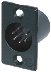 Złącze XLR 5 -pinowe Montaż na panelu Męski