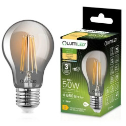 Żarówka LED E27 A60 6W = 50W 660lm 2200K Ciepła 360 DYMIONA FILAMENT LUMILED