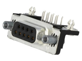 D-Sub 9-pin gniazdo żeńskie kątowe 90 THT UNC4-40 0,76um 5747844-6