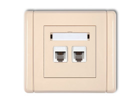 FLEXI Gniazdo telefoniczne podwójne 2xRJ11 4-stykowe beznarzędziowe beżowy 1FGT-2 KARLIK
