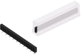 Socket header, 20 pole, pitch 2.54 mm, angled, BLLP5SMD20ZSM