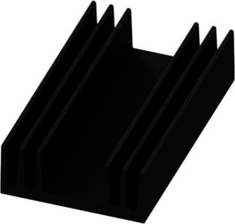 Extruded heatsink, (L x W x H) 50 x 29 x 11.5 mm, 15.7 to 6.8 K/W, black anodized, 10018943