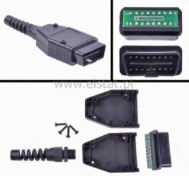 Wtyk OBD 2 na kabel. Wymiar 66,5 x 40mm
