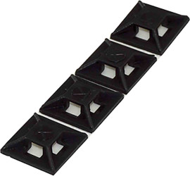 Uchwyt opaski kablowej do opasek 3.2mm długość 12.5mm szerokość 12,5 mm średnica otworu 3.2mm RS PRO Czarny