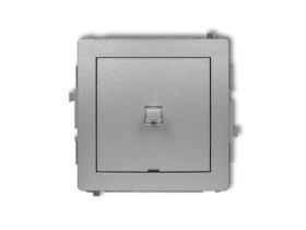 DECO Wyłącznik zwierny przycisk (jeden klawisz bez piktogramu) w stylu amerykańskim srebrny metalik 7DWPUS-4.1 KARLIK